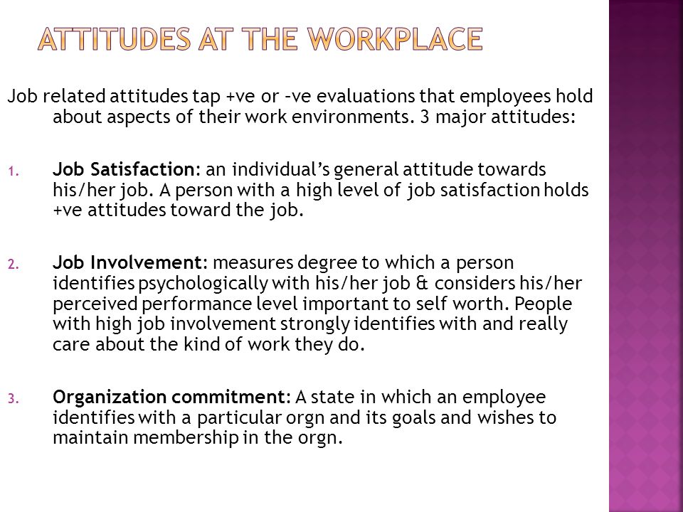 employees attitudes and work satisfaction