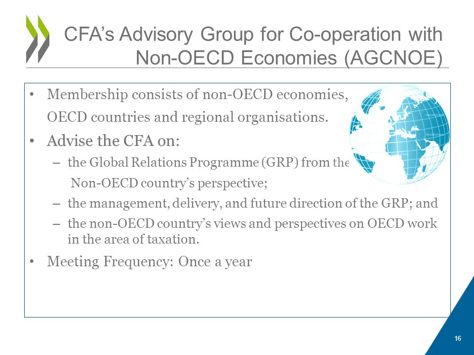 CFA’s Advisory Group for Co-operation with Non-OECD Economies (AGCNOE)