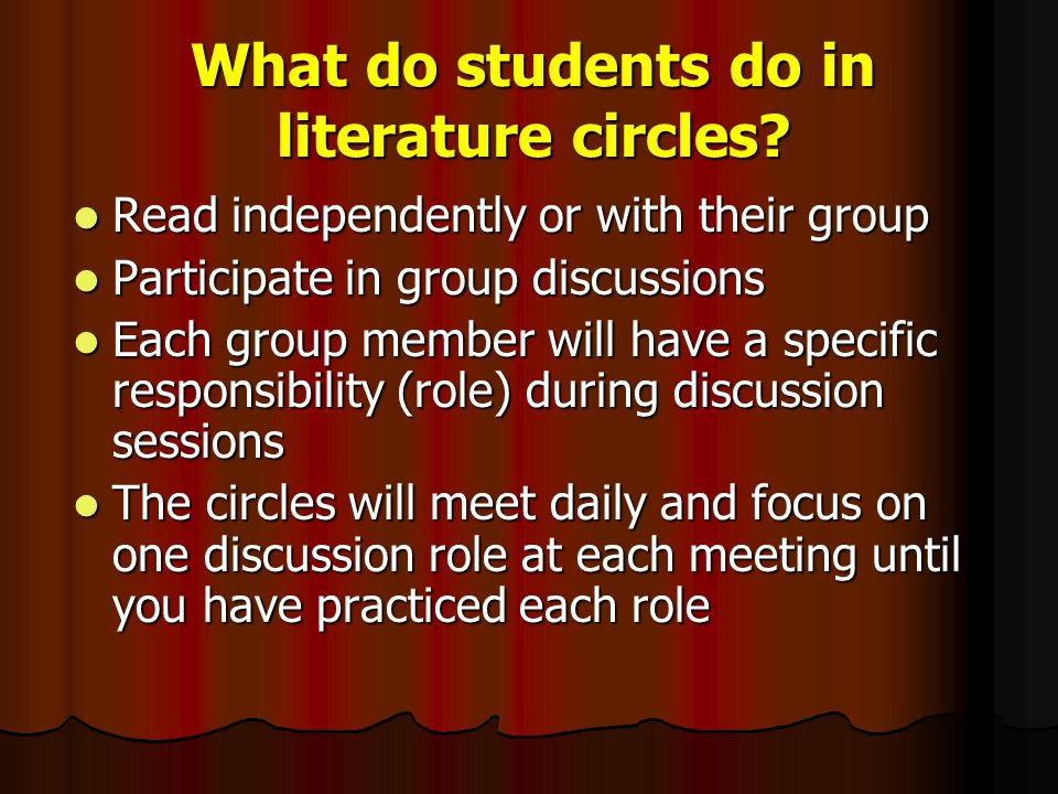 What do students do in literature circles