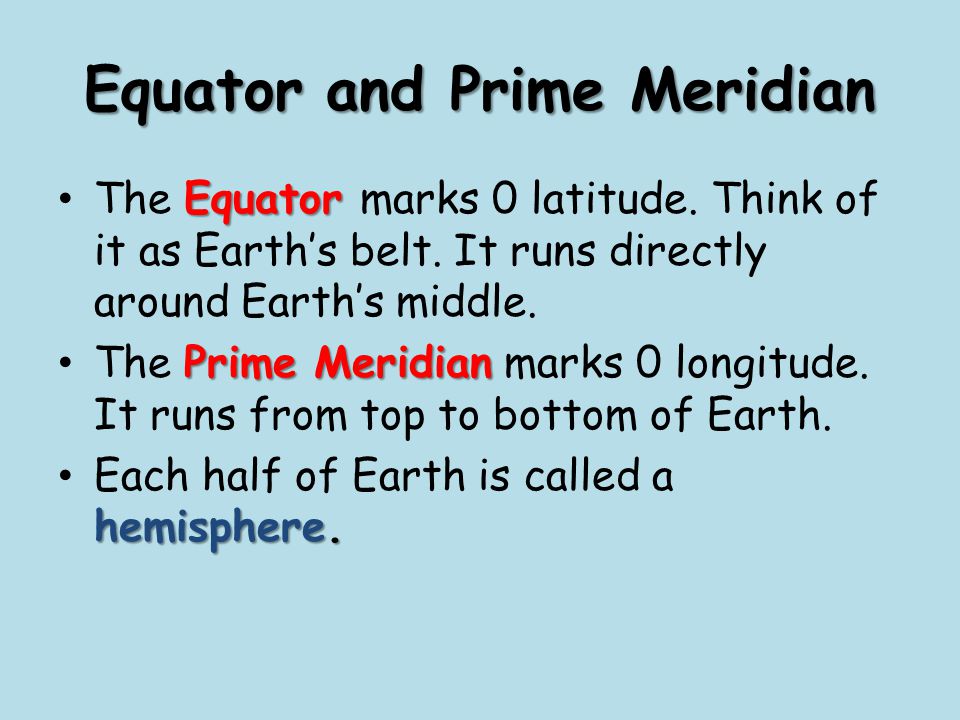 Equator and Prime Meridian