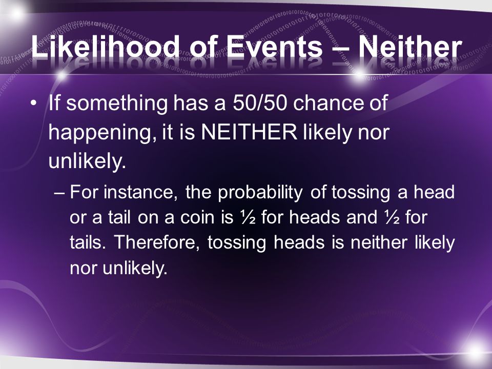 Likelihood of Events – Neither