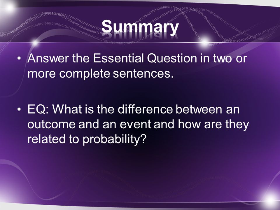 Summary Answer the Essential Question in two or more complete sentences.
