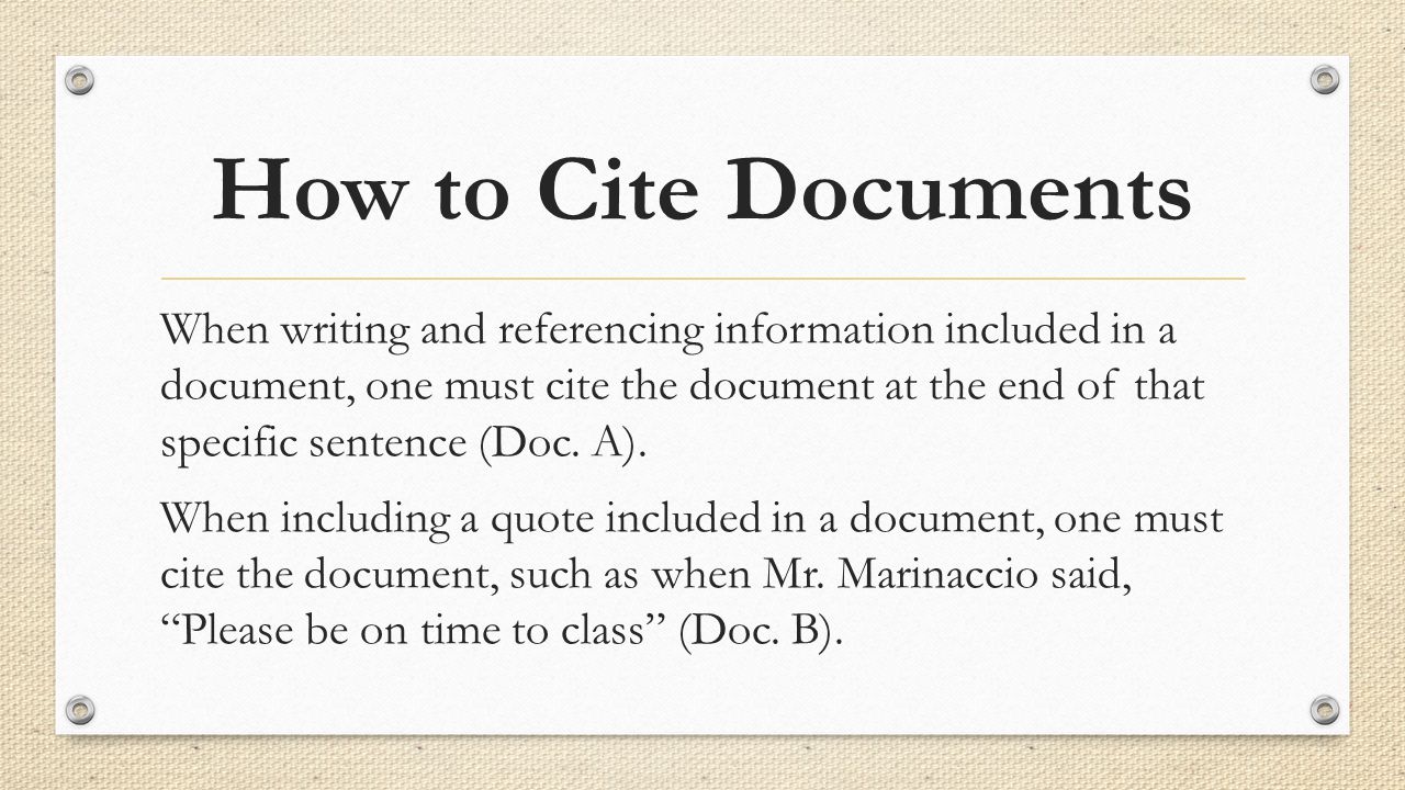 How to Cite Documents