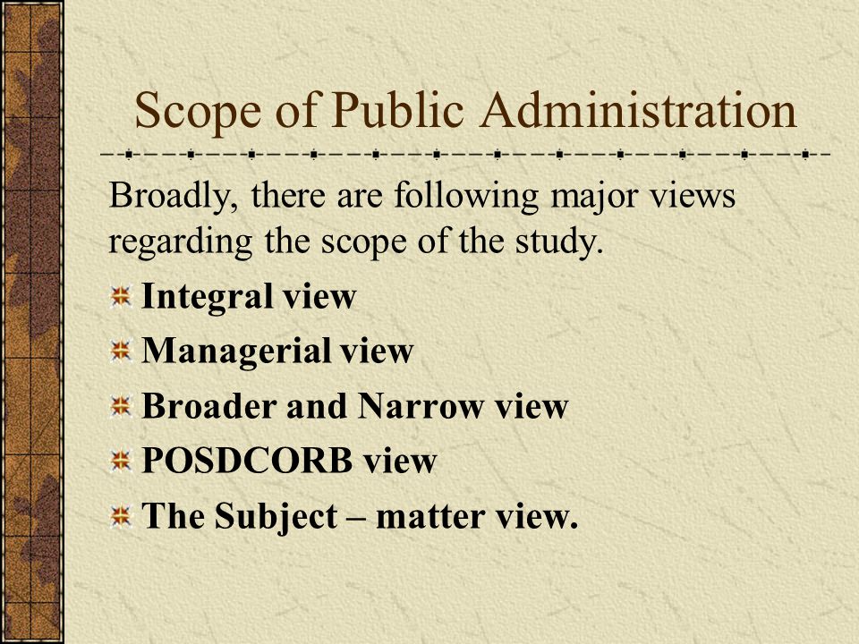 scope in public administration