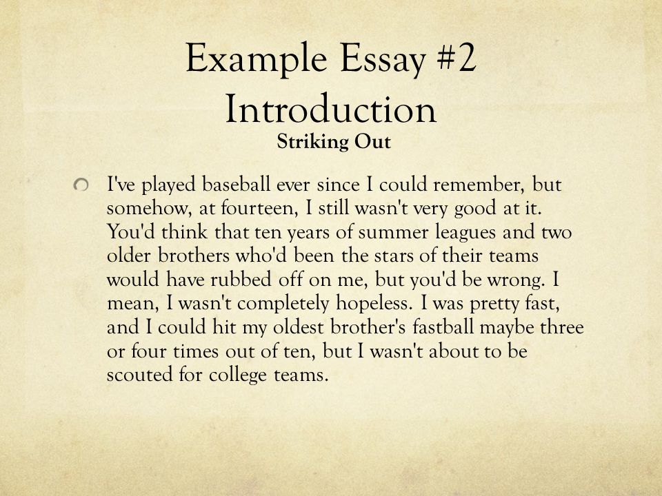 sample essay on baseball