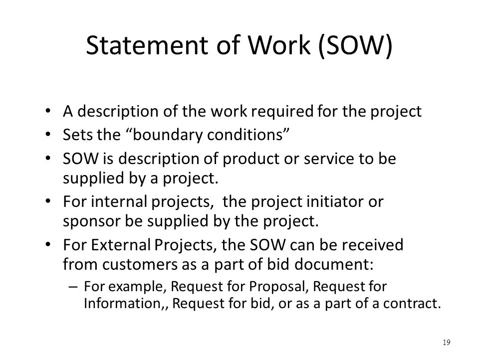 Statement of Work (SOW)