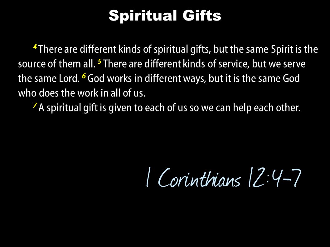 1 Corinthians 12:4-7 Spiritual Gifts