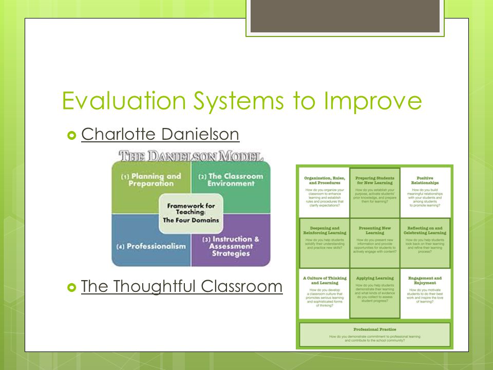 Evaluation Systems to Improve
