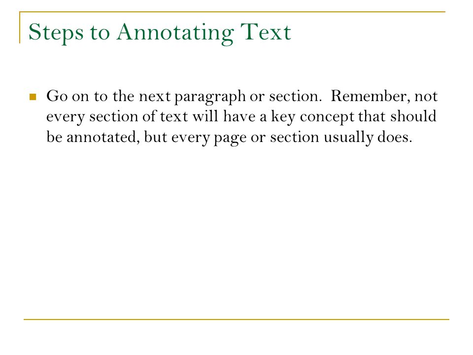 Steps to Annotating Text