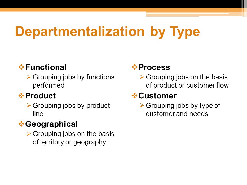 Departmentalization by Type