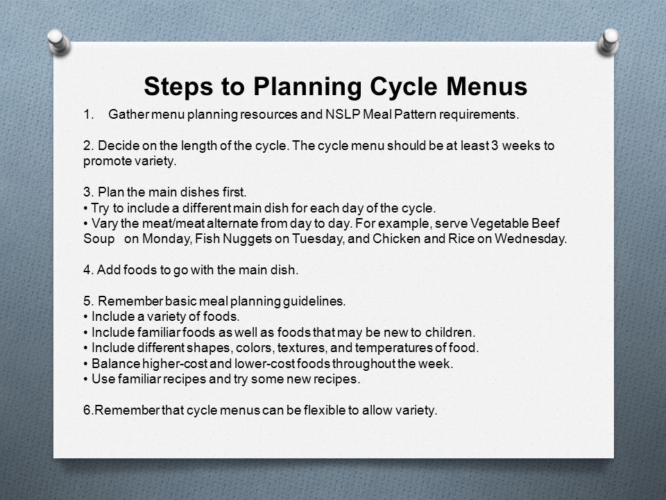 The Of Cycle Menus Ppt Download