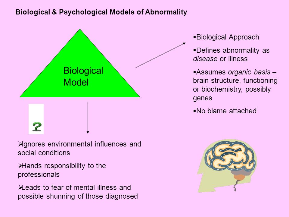 Biological Model Biological & Psychological Models of Abnormality