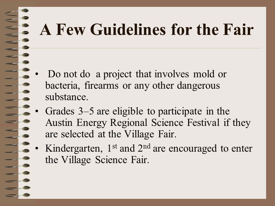 A Few Guidelines for the Fair