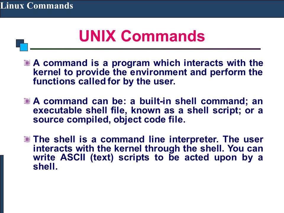 UNIX Commands Linux Commands