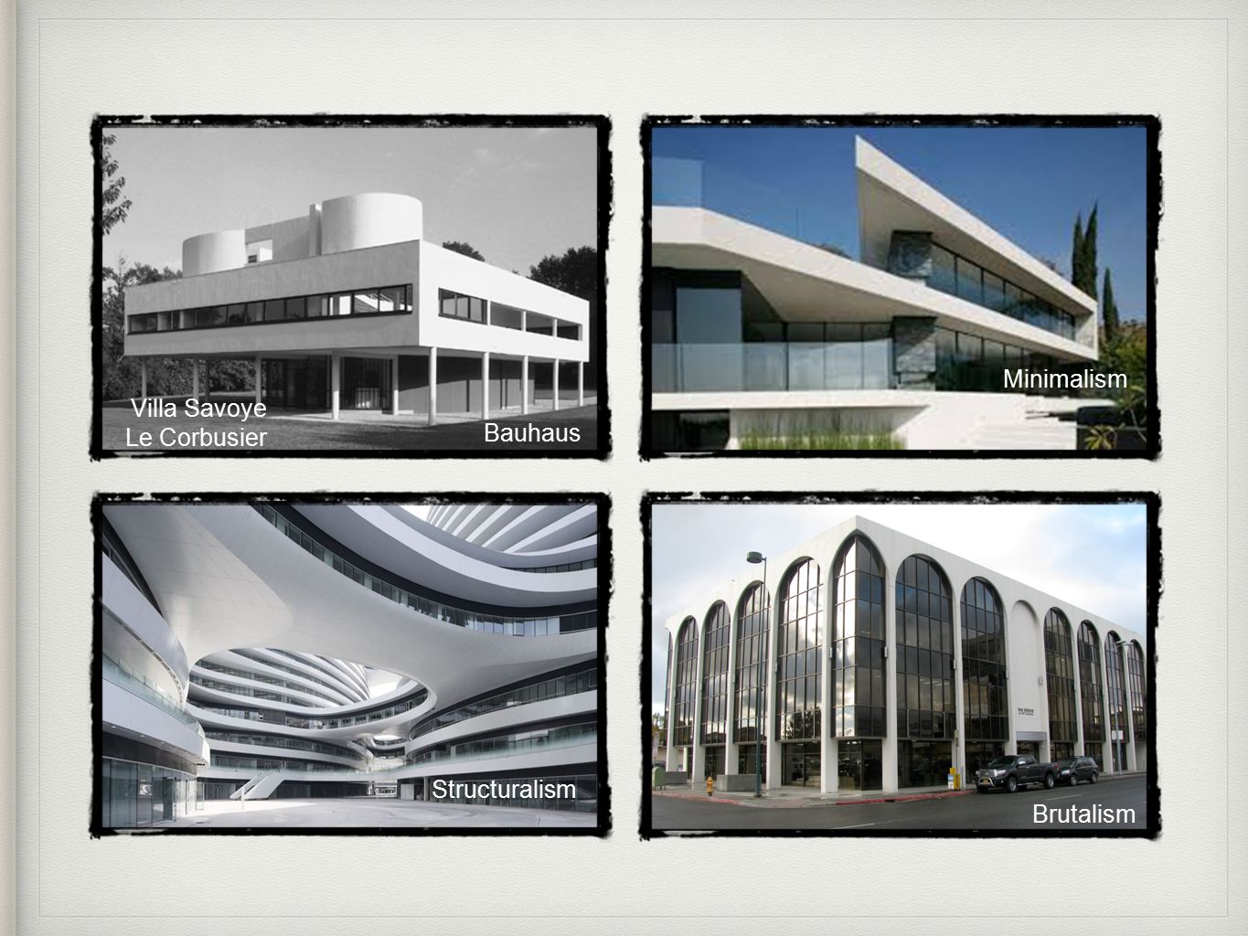 Minimalism Villa Savoye Le Corbusier Bauhaus Structuralism Brutalism