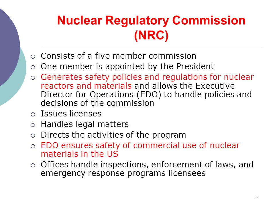 Nuclear Regulatory Commission (NRC)