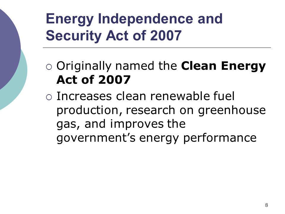 Energy Independence and Security Act of 2007
