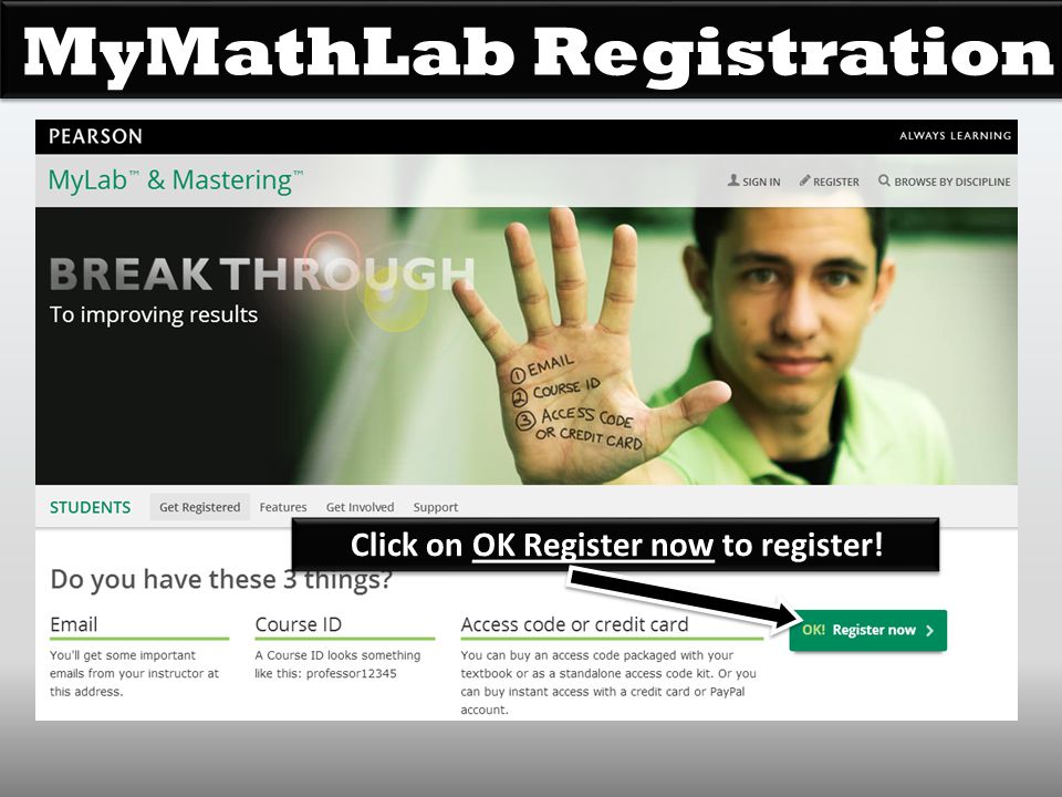 MyMathLab Registration