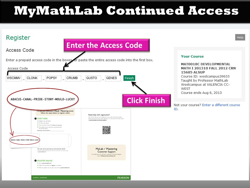 MyMathLab Continued Access