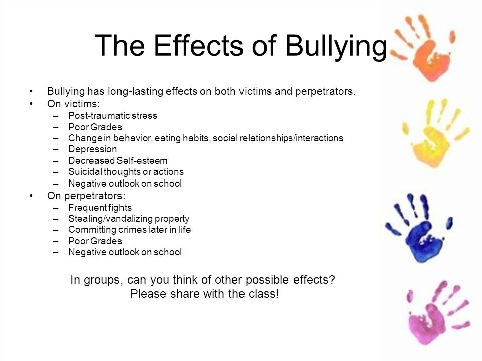 cause and effect of bullying in school
