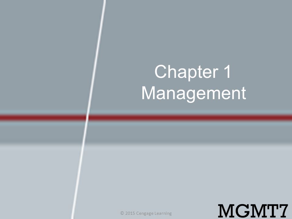 Chapter 1 Management MGMT7 © 2015 Cengage Learning