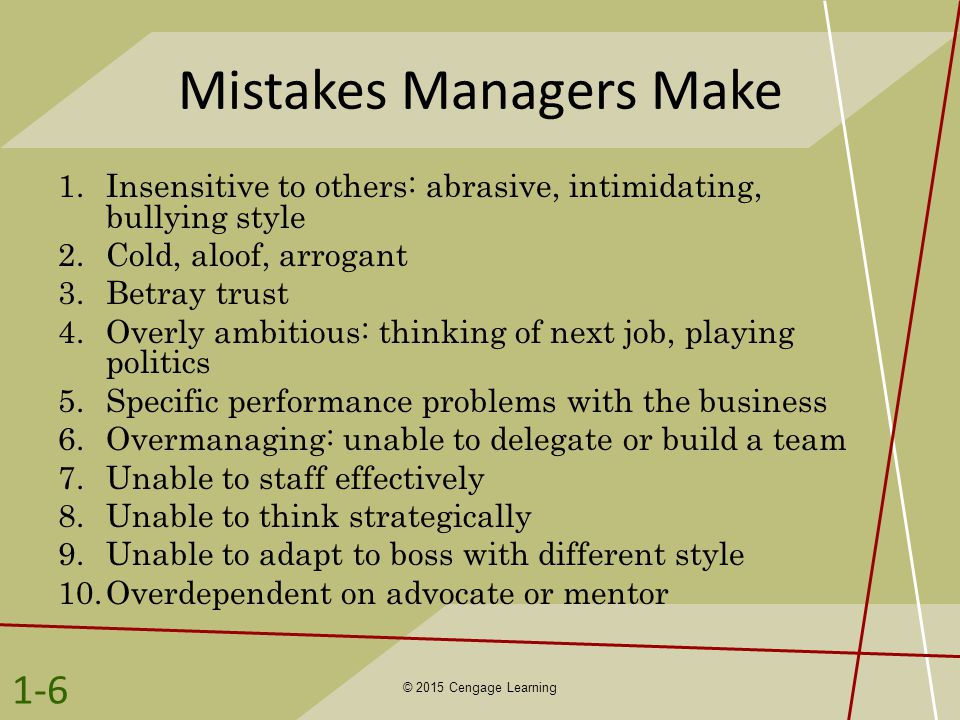 Mistakes Managers Make