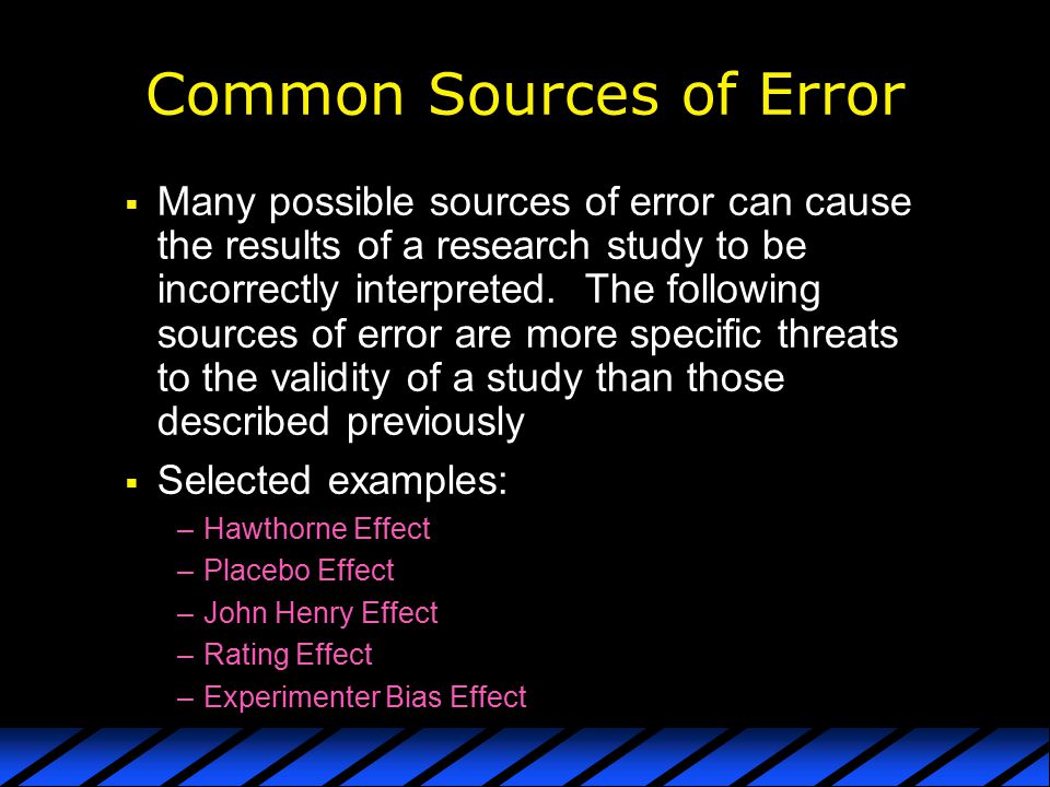 Common Sources of Error
