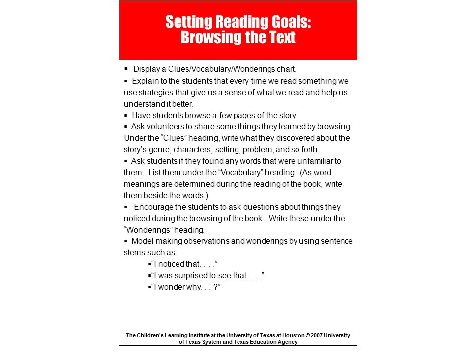 Setting Reading Goals: