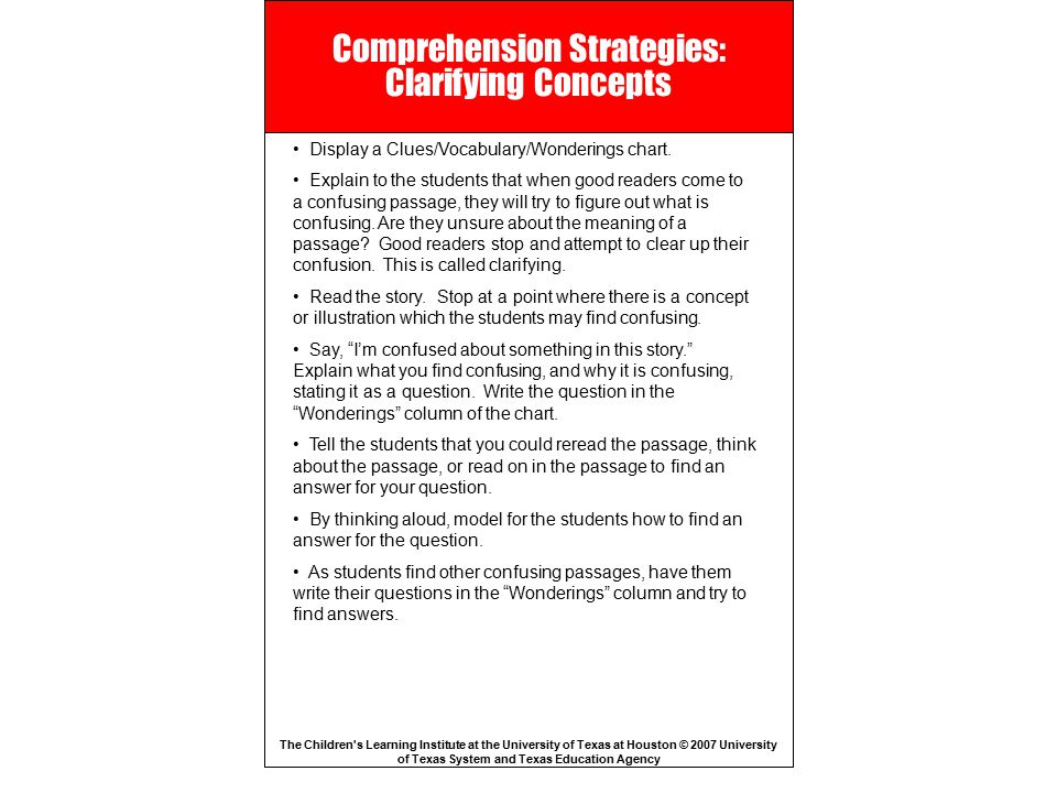 Comprehension Strategies: