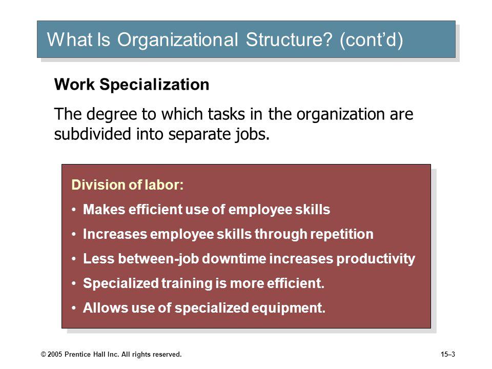 What Is Organizational Structure (cont’d)