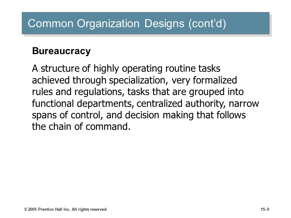Common Organization Designs (cont’d)