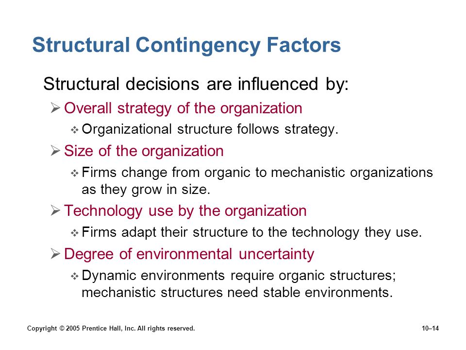 Structural Contingency Factors