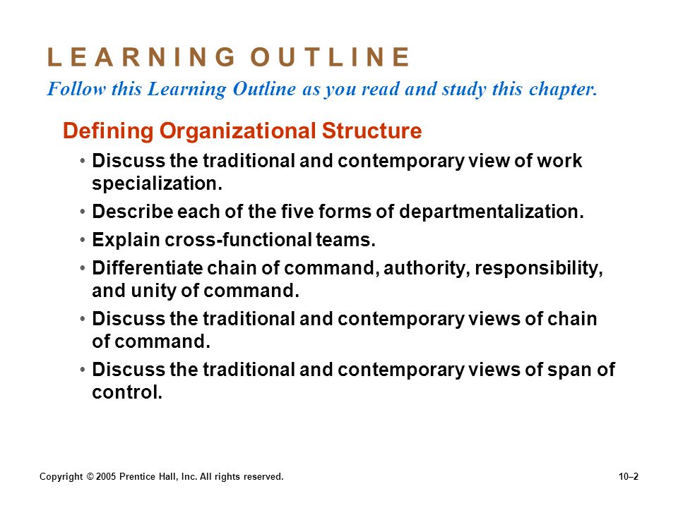L E A R N I N G O U T L I N E Follow this Learning Outline as you read and study this chapter.