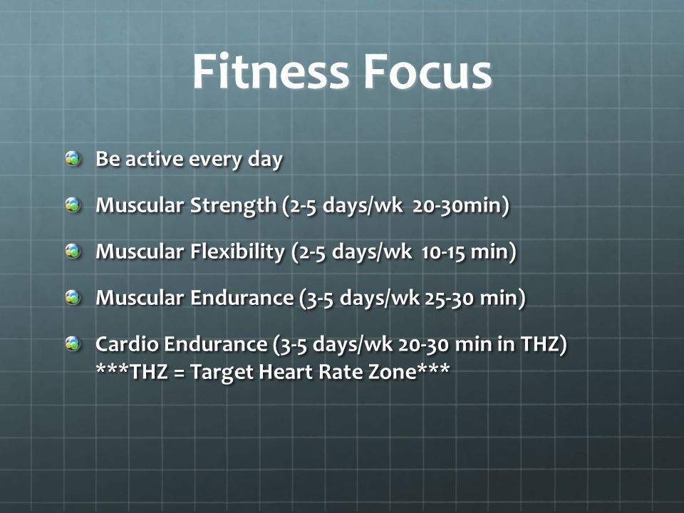 Fitness Focus Be active every day