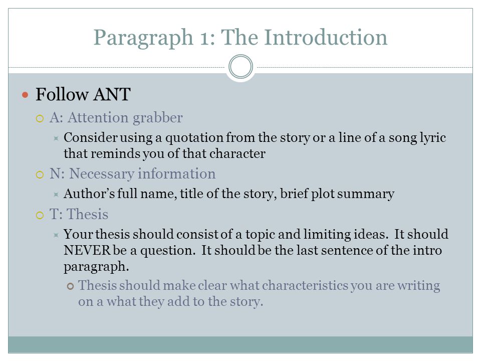 Paragraph 1: The Introduction