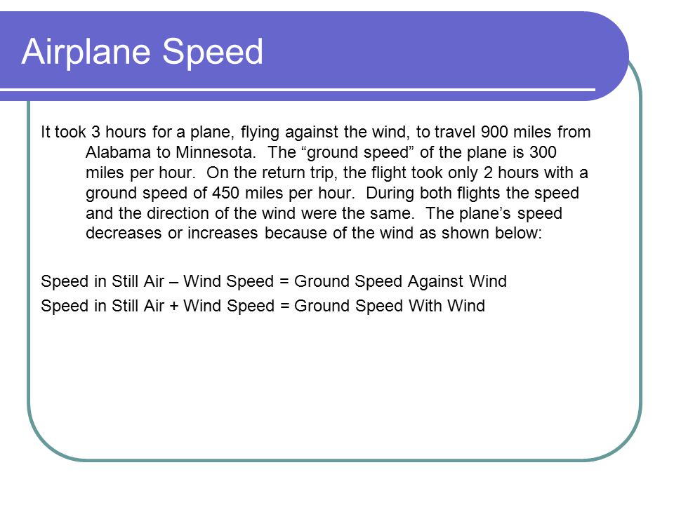 Airplane Speed