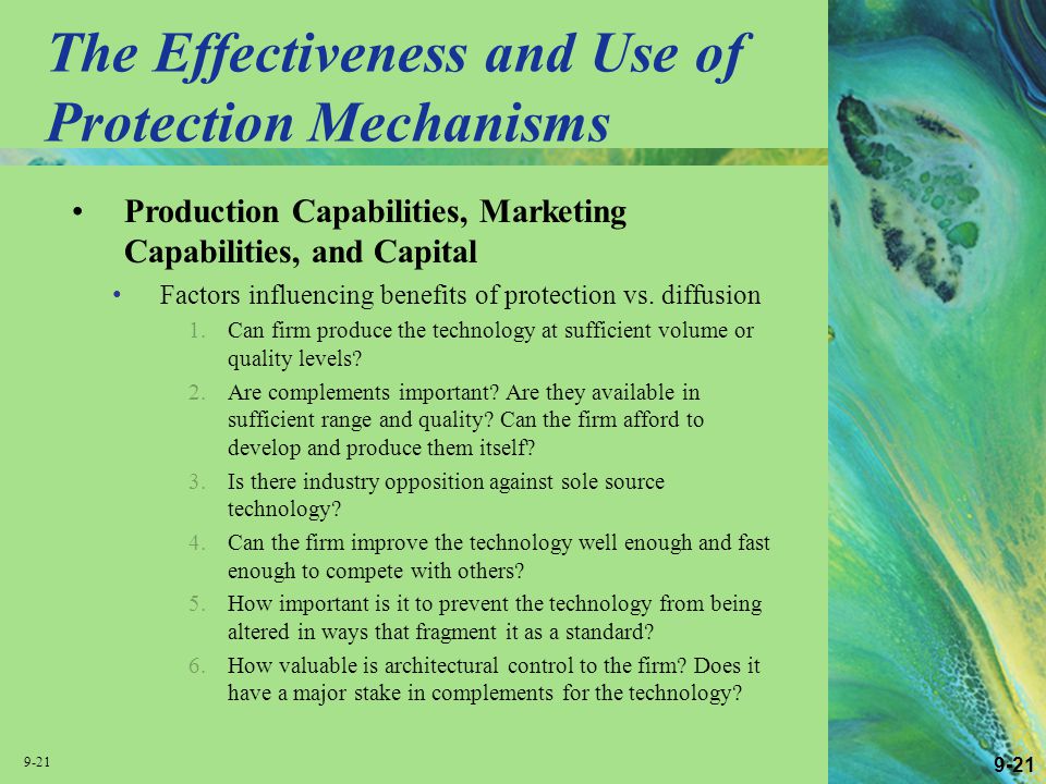 The Effectiveness and Use of Protection Mechanisms