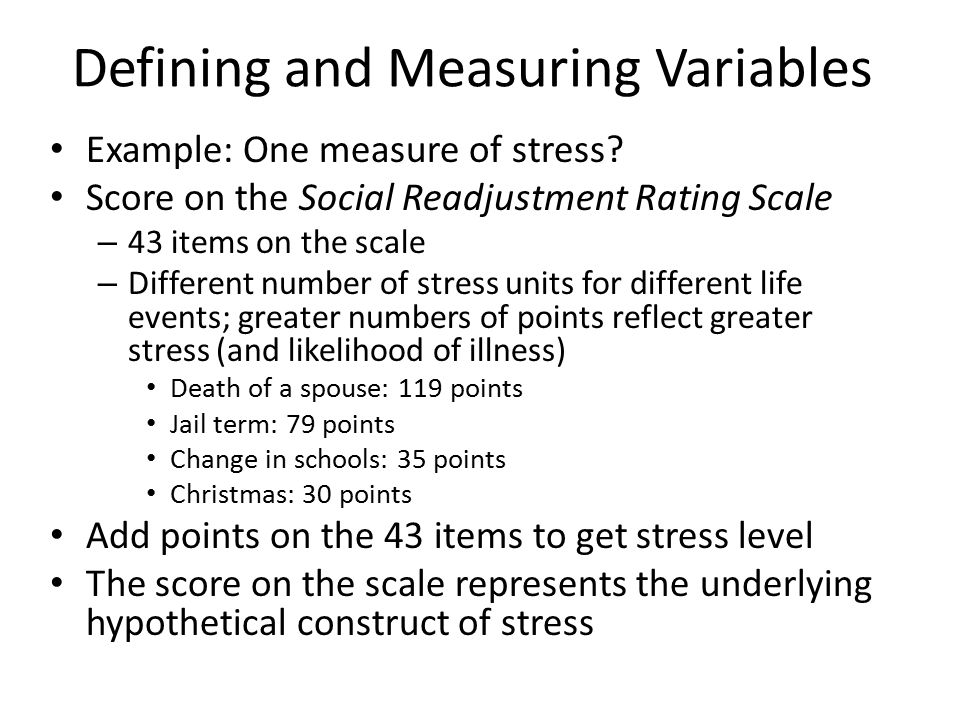 Defining and Measuring Variables