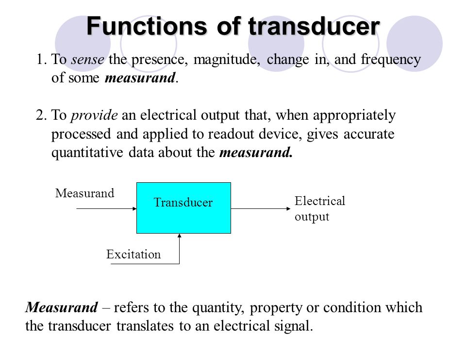 Functions of transducer