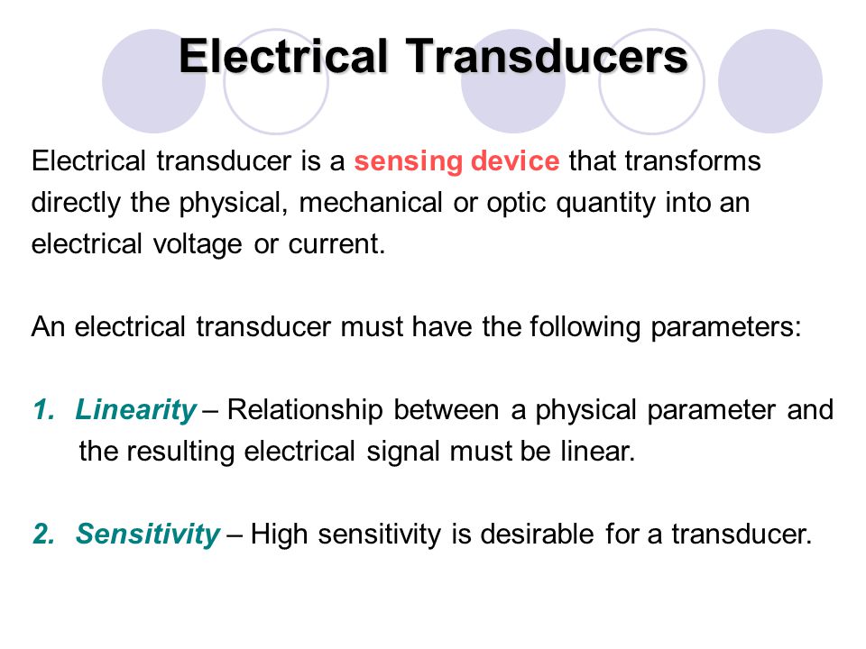 Electrical Transducers