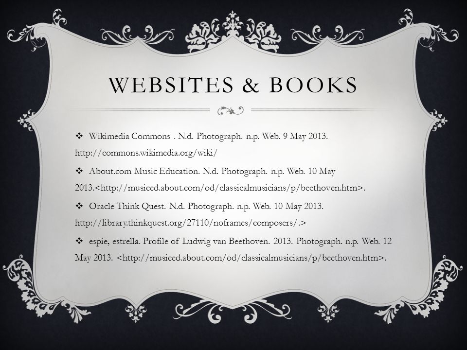 Websites & BOOKS Wikimedia Commons . N.d. Photograph. n.p. Web. 9 May