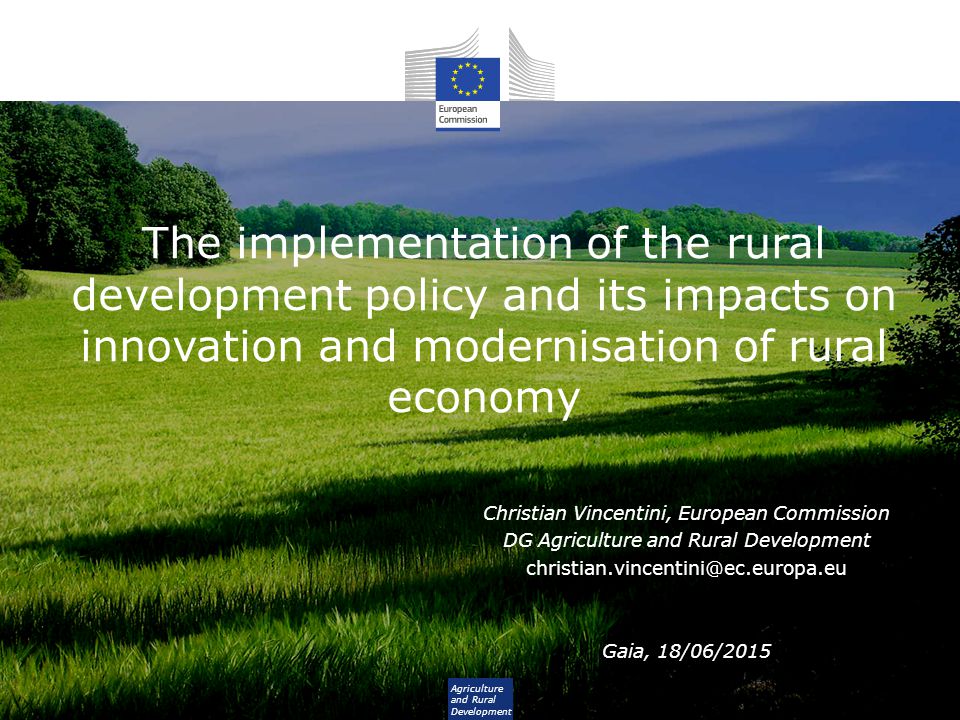 The implementation of the rural development policy and its impacts on innovation and modernisation of rural economy