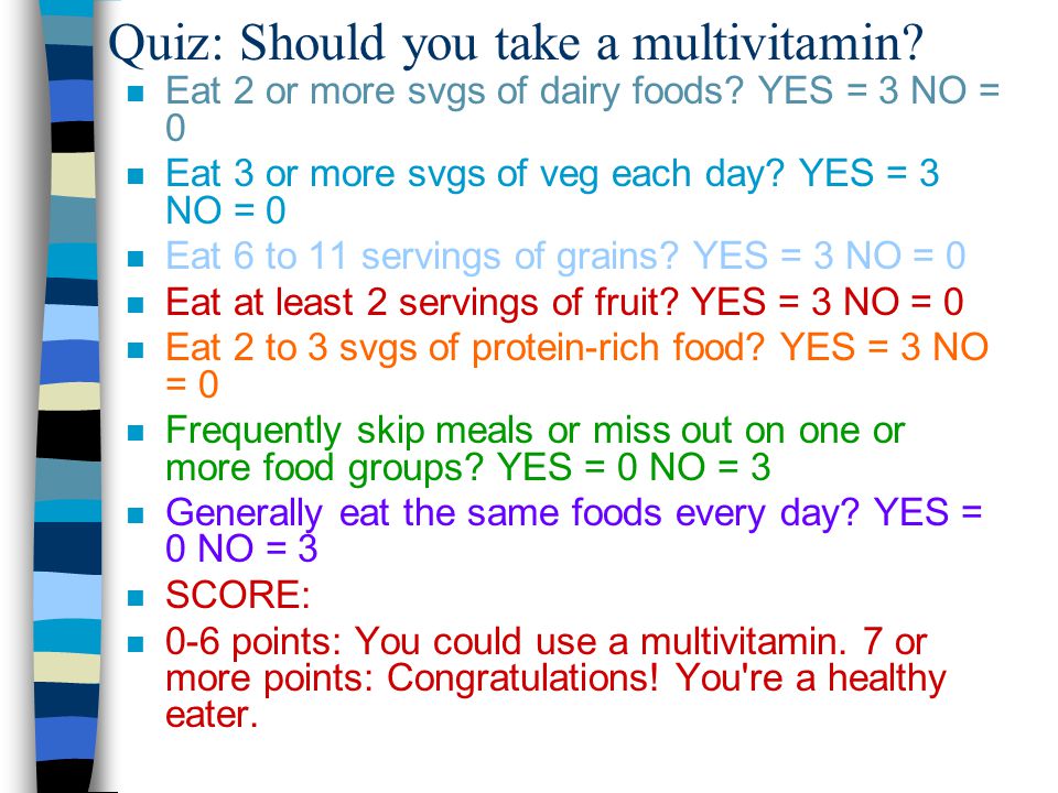 Quiz: Should you take a multivitamin