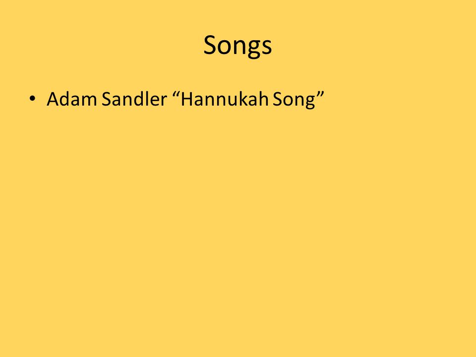 Songs Adam Sandler Hannukah Song
