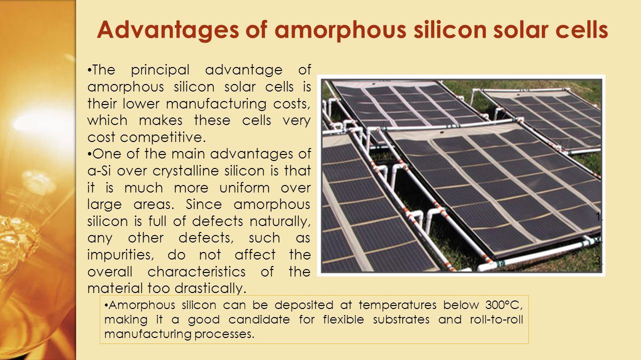 Amorphous Silicon For Solar Cell Ppt Video Online Download