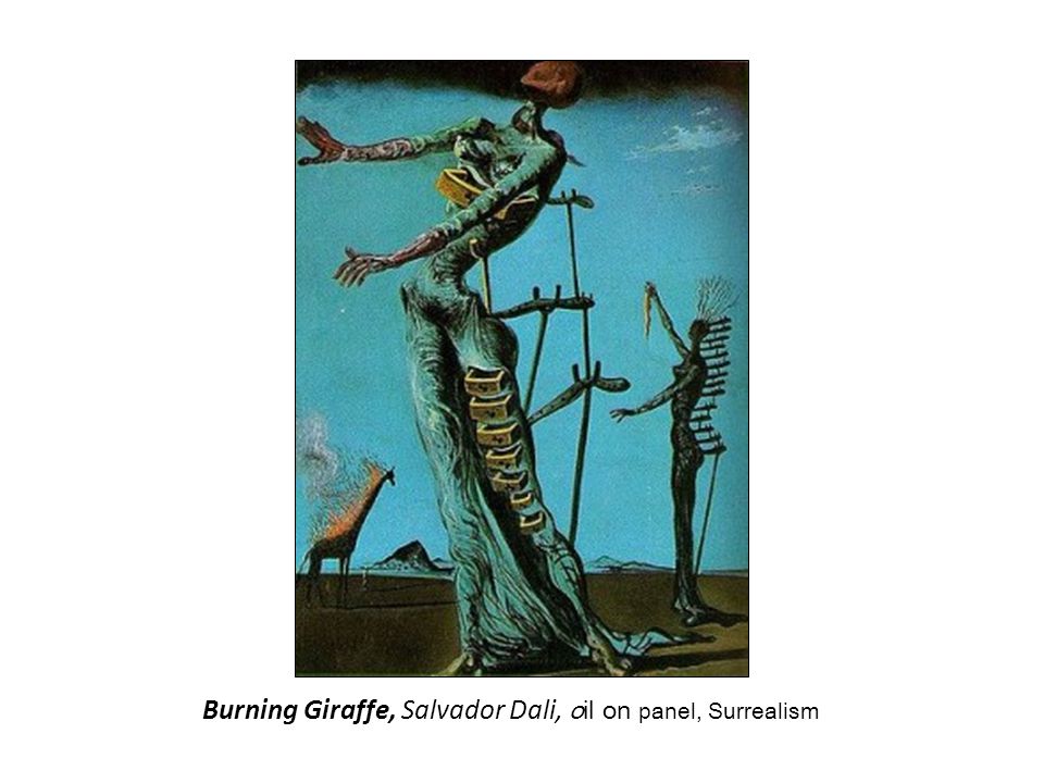 Burning Giraffe, Salvador Dali, oil on panel, Surrealism