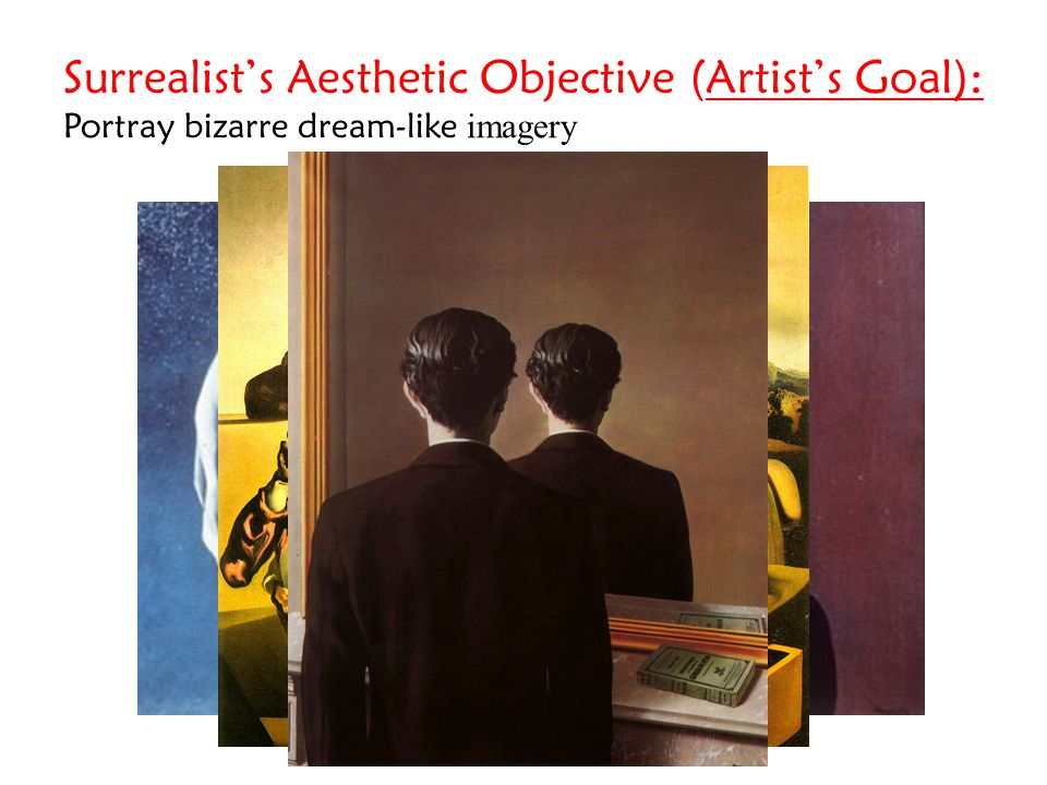 Surrealist’s Aesthetic Objective (Artist’s Goal): Portray bizarre dream-like imagery