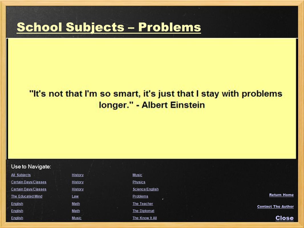 School Subjects – Problems