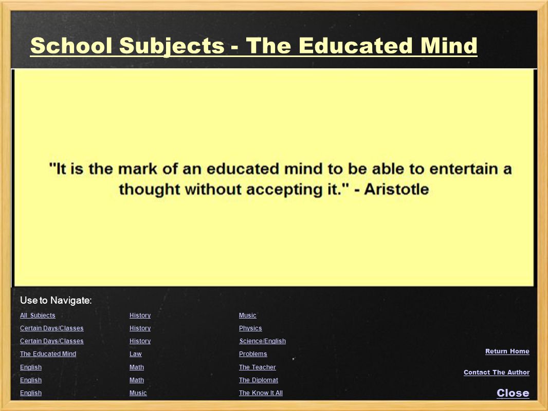 School Subjects - The Educated Mind