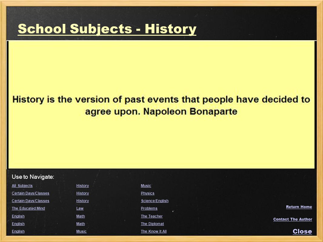 School Subjects - History